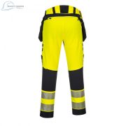 Pantaloni de lucru Portwest DX4 Hi -Vis cu buzunare detasabile Galben / Negru