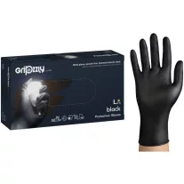   Mănuși de unică folosință din nitril, care îți protejează pielea de dermatită Gripzly Black 