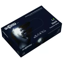   Mănuși de unică folosință din nitril, care îți protejează pielea de dermatită Gripzly Black 