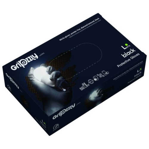 Mănuși de unică folosință din nitril, care îți protejează pielea de dermatită Gripzly Black 