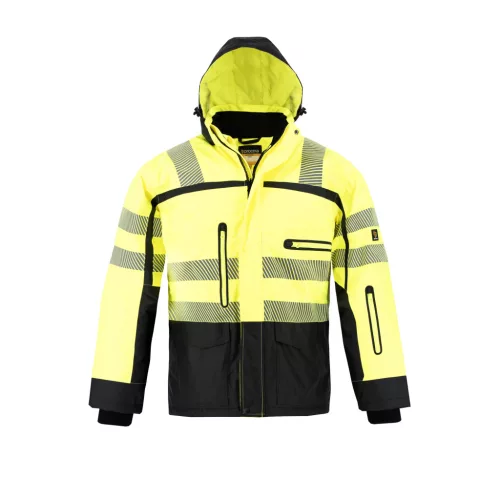 Hosszú, hideg elleni szigetelt, vízálló, steppelt, fényvisszaverő, strapabíró anyagból készült dzseki sok zsebbel: Procera Lagarto XXL-es méret