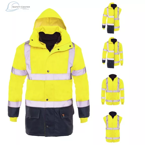 Jachetă de lucru reflectorizantă Procera Prolumo 5 in 1 HV, galbenă Mărimea XXL