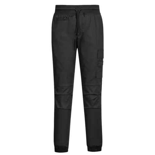 Pantaloni cu cinci buzunare pentru depozitare Portwest C074 Stretch Chefs Joggers Negru Mărimea S
