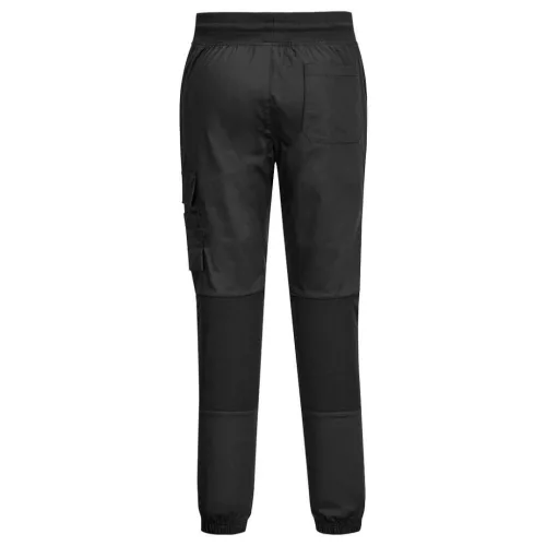 Pantaloni cu cinci buzunare pentru depozitare Portwest C074 Stretch Chefs Joggers Negru Mărimea S