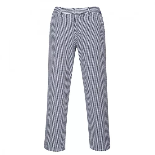 Pantaloni pentru condițiile de muncă la temperaturi ridicate Portwest Barnet Chef Bleu Check Mărimea XS