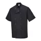 Modern stílusú, könnyű anyagú szakácsköpeny Portwest C733 Cumbria Chefs Fekete XS méret