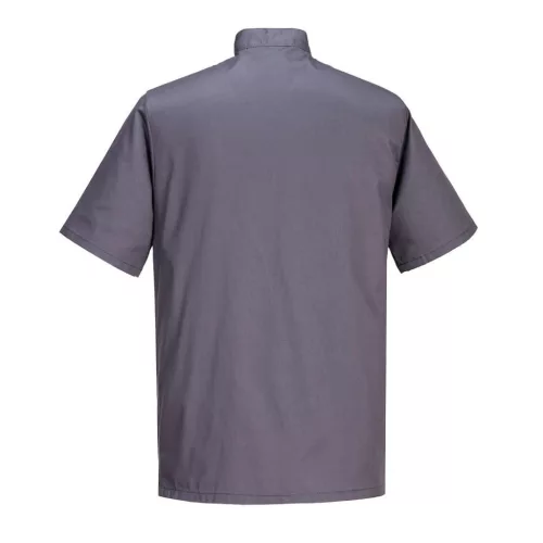 Modern stílusú, könnyű anyagú szakácsköpeny Portwest C733 Cumbria Chefs szürke, S-es méret