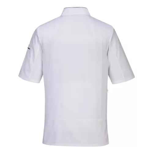 Tunică bucătar Slim Fit cu ventilație excelentă Portwest C735 Surrey Chefs S/S Alb Mărimea S