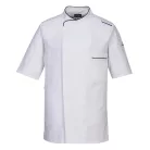 Tunică bucătar Slim Fit cu ventilație excelentă Portwest C735 Surrey Chefs S/S Alb