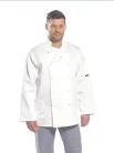 Azoknak a szakácsoknak, akik kényelmet, stílust és mozgásszabadságot keresnek: Portwest Suffolk Chefs fehér szakácsruha, XS méret
