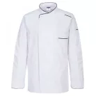 Portwest C835 Surrey Chefs hosszú ujjú, hónaljnál hálós anyaggal ellátott szakácsköpeny, fehér, S-es méret