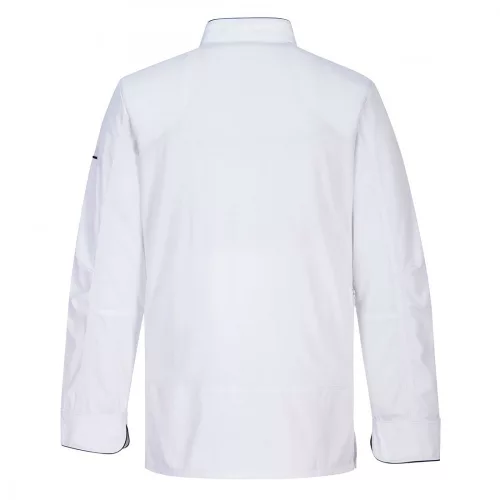 Portwest C835 Surrey Chefs hosszú ujjú, hónaljnál hálós anyaggal ellátott szakácsköpeny, fehér, S-es méret