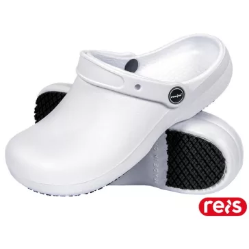   Papuci tip Crocs din spumă EVA de culoare ALBĂ, marca REIS BCREN