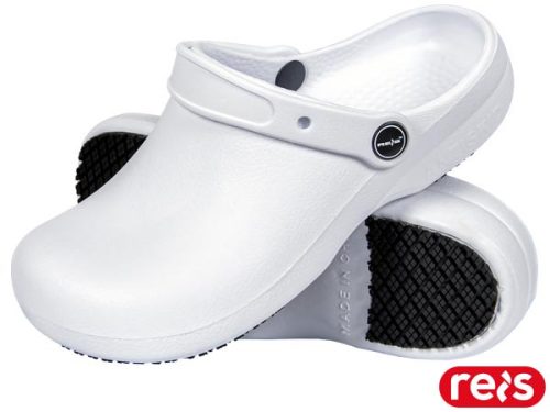 Papuci tip Crocs din spumă EVA de culoare ALBĂ, marca REIS BCREN