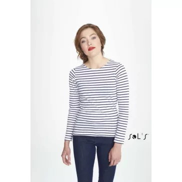 SOL'S SO01403 MARINE WOMEN LONG SLEEVE STRIPED T-SHIRT