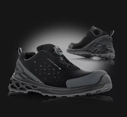 Adidași de protecție ESD, cu sistem BOA ,supercomode, cu bombeu compozit și lamelă din kevlar rezistentă 