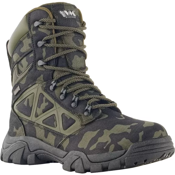 Bocanci de pază și protecție, fără bombeu, hidrofobă, impermeabilă, cu design camuflaj VM Nottingham O2 CI WR SRC